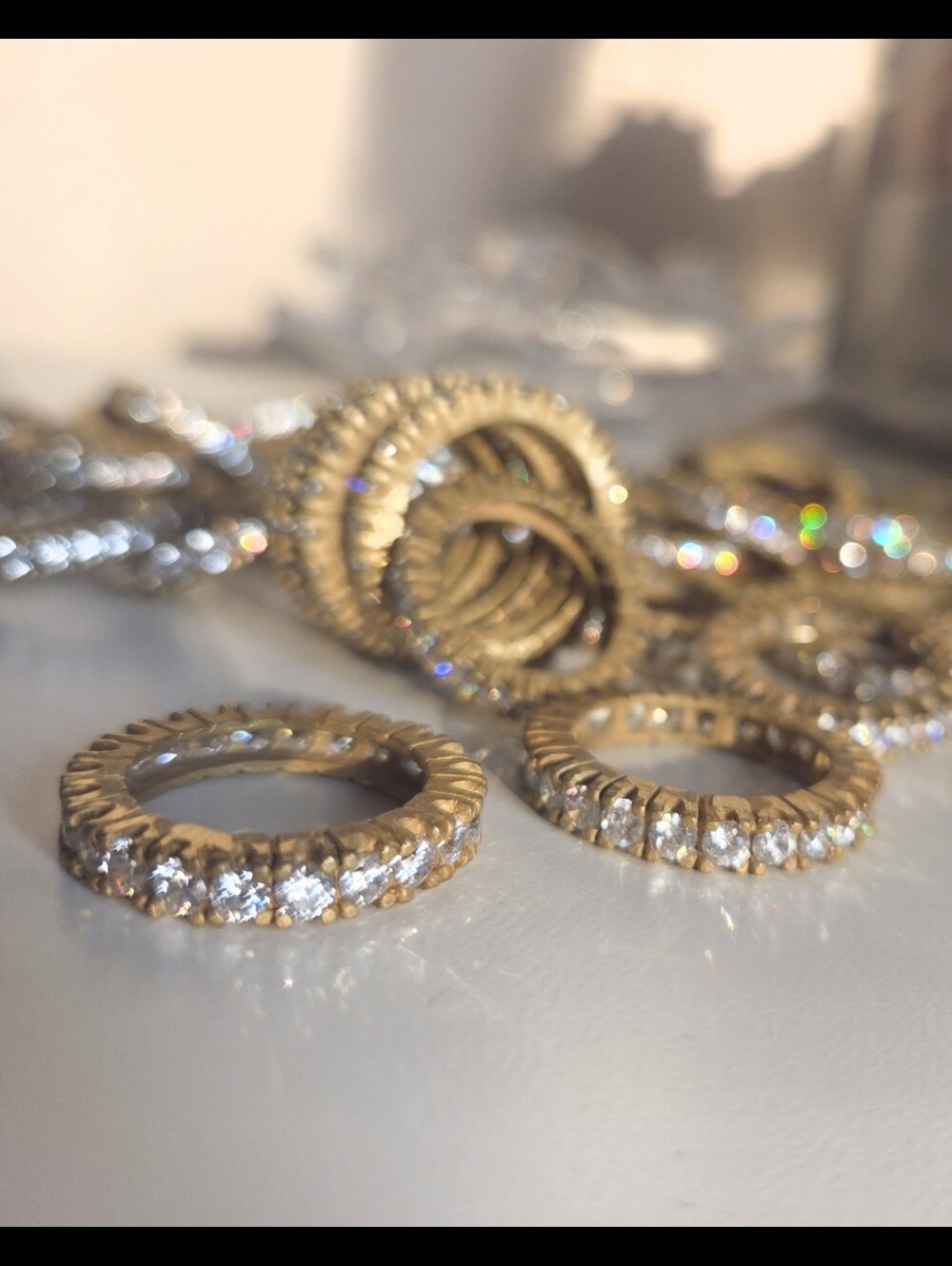 Lot 65 Brass Cubic Zirconia Eternity Bands